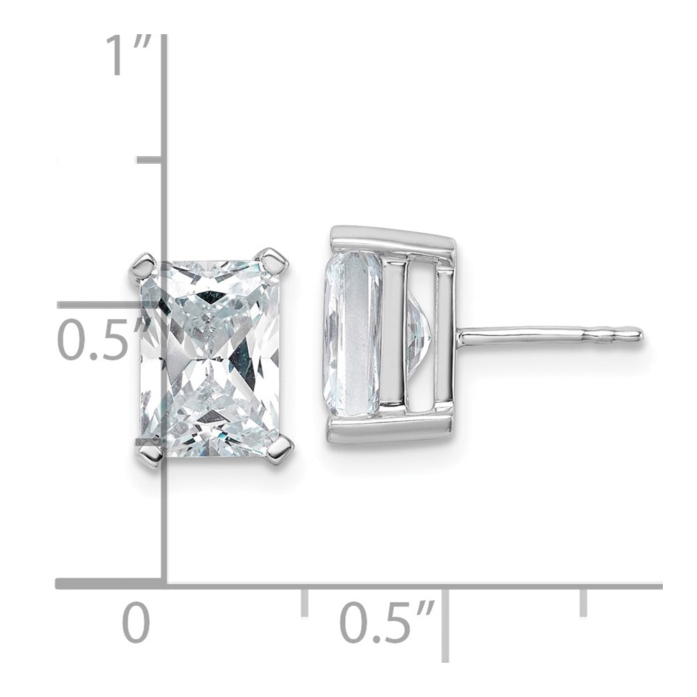 14K Weißgold 5 ct. zertifizierte im Labor gezüchtete Diamant VS/SI+ G+ Radiant-Schliff Solitär-Ohrstecker