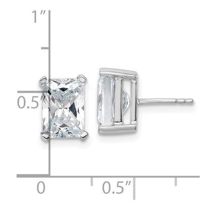 14K Weißgold 5 ct. zertifizierte im Labor gezüchtete Diamant VS/SI+ G+ Radiant-Schliff Solitär-Ohrstecker