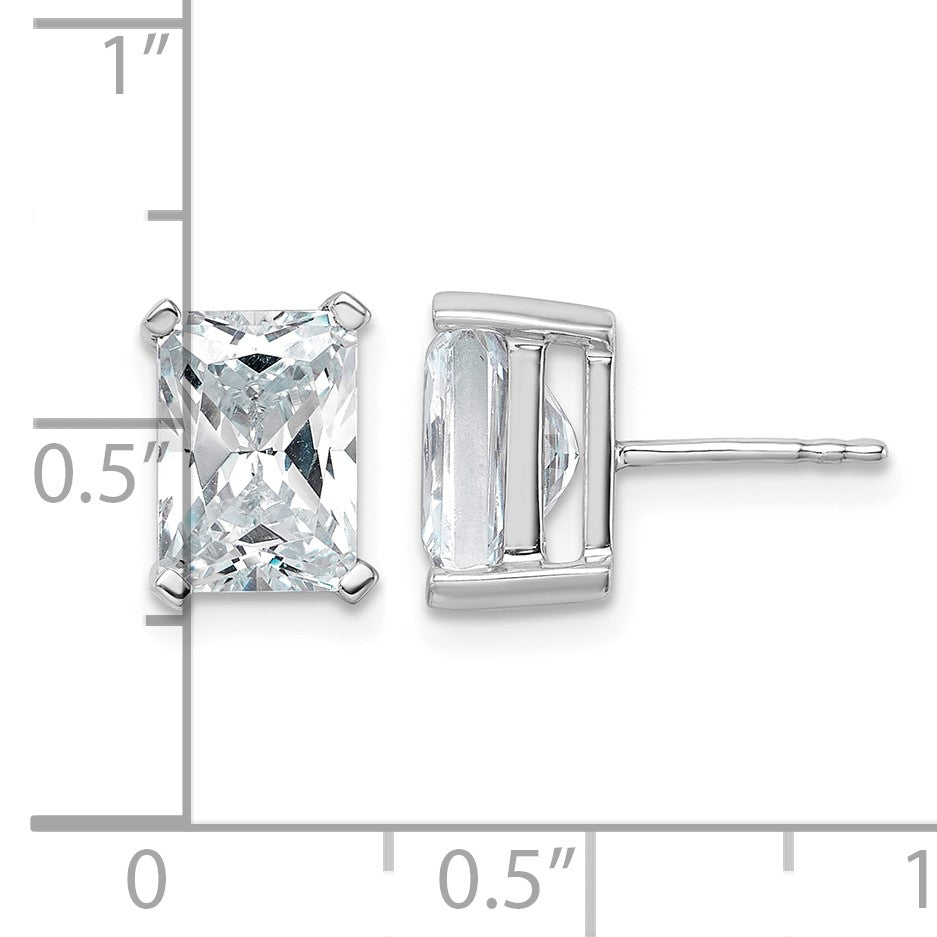 14K Weißgold 5 ct. zertifizierte im Labor gezüchtete Diamant VS/SI+ G+ Radiant-Schliff Solitär-Ohrstecker