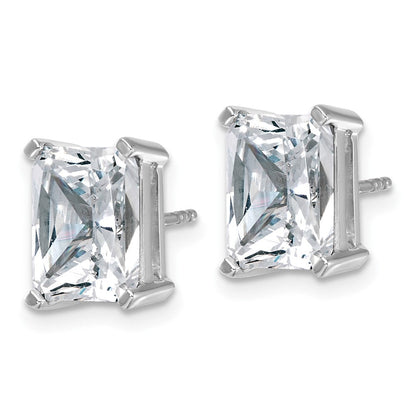 14K Weißgold Laborgezüchtete Diamanten 6 ct. VS/SI+ G+ Radiant-Schliff 4-Krappen Schwere Ausführung Ohrstecker