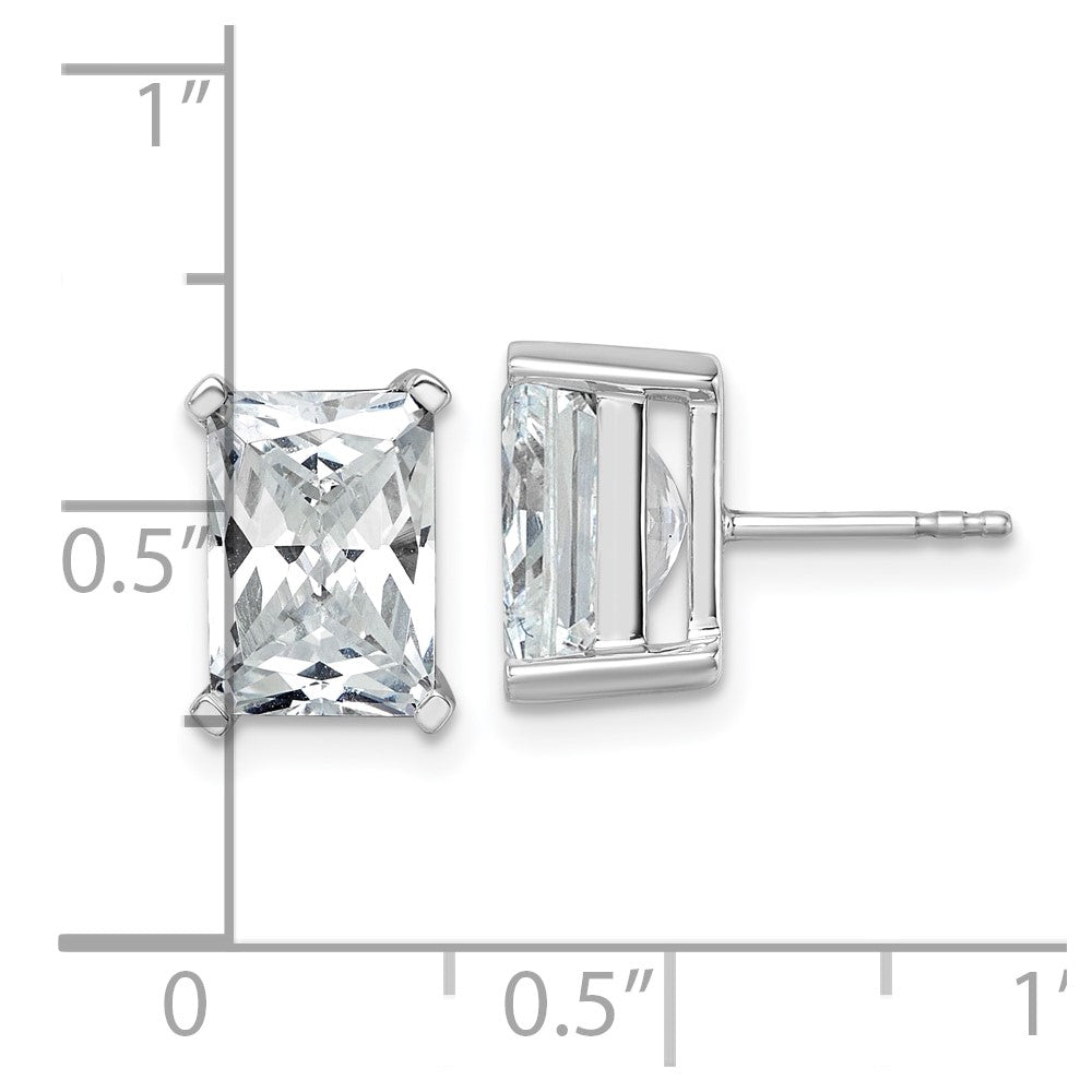 14K Weißgold Laborgezüchtete Diamanten 6 ct. VS/SI+ G+ Radiant-Schliff 4-Krappen Schwere Ausführung Ohrstecker