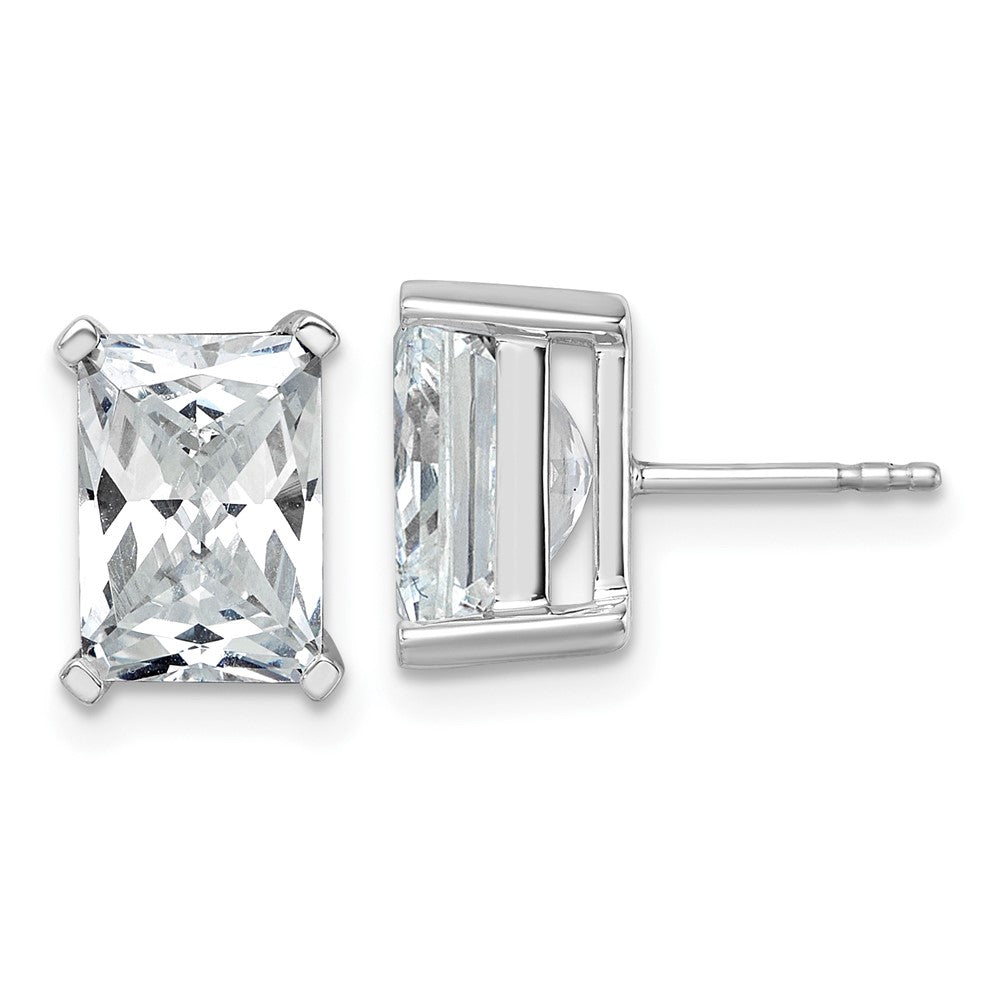 14K Weißgold Laborgezüchtete Diamanten 6 ct. VS/SI+ G+ Radiant-Schliff 4-Krappen Schwere Ausführung Ohrstecker