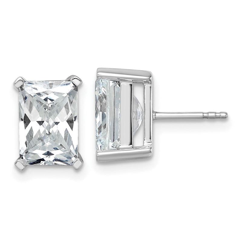 14K Weißgold Laborgezüchtete Diamanten 6 ct. VS/SI+ G+ Radiant-Schliff 4-Krappen Schwere Ausführung Ohrstecker