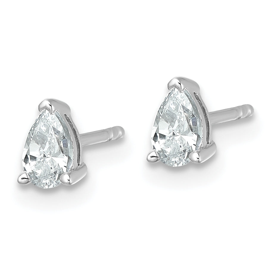 14K Weißgold 1/2 Karat Zertifiziert Im Labor Gezüchtet Diamant Vs+ F+ Komplett Tropfen Dreikrappen Ohrstecker