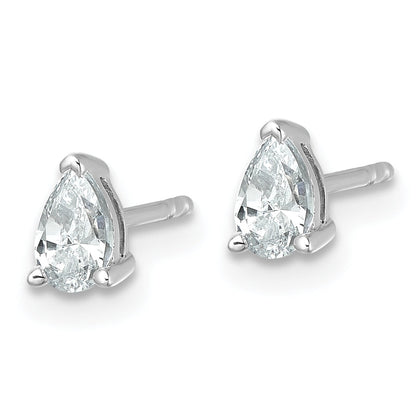 14K Weißgold 1/2 Karat Zertifiziert Im Labor Gezüchtet Diamant Vs+ F+ Komplett Tropfen Dreikrappen Ohrstecker