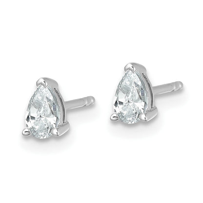 14K Weißgold 0,5 ct. Laborgezüchtete Diamanten VS/SI+ G+ Birnenform 4-Krappen-Fassung Ohrstecker mit hohem Gewicht