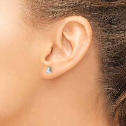 14K Weißgold Ohrstecker mit zertifizierten, im Labor gezüchteten Diamanten, 0,5 ct. Gesamtgewicht, VS/SI+ G+, Birnenschliff, 4-Krappen-Fassung, hohes Gewicht