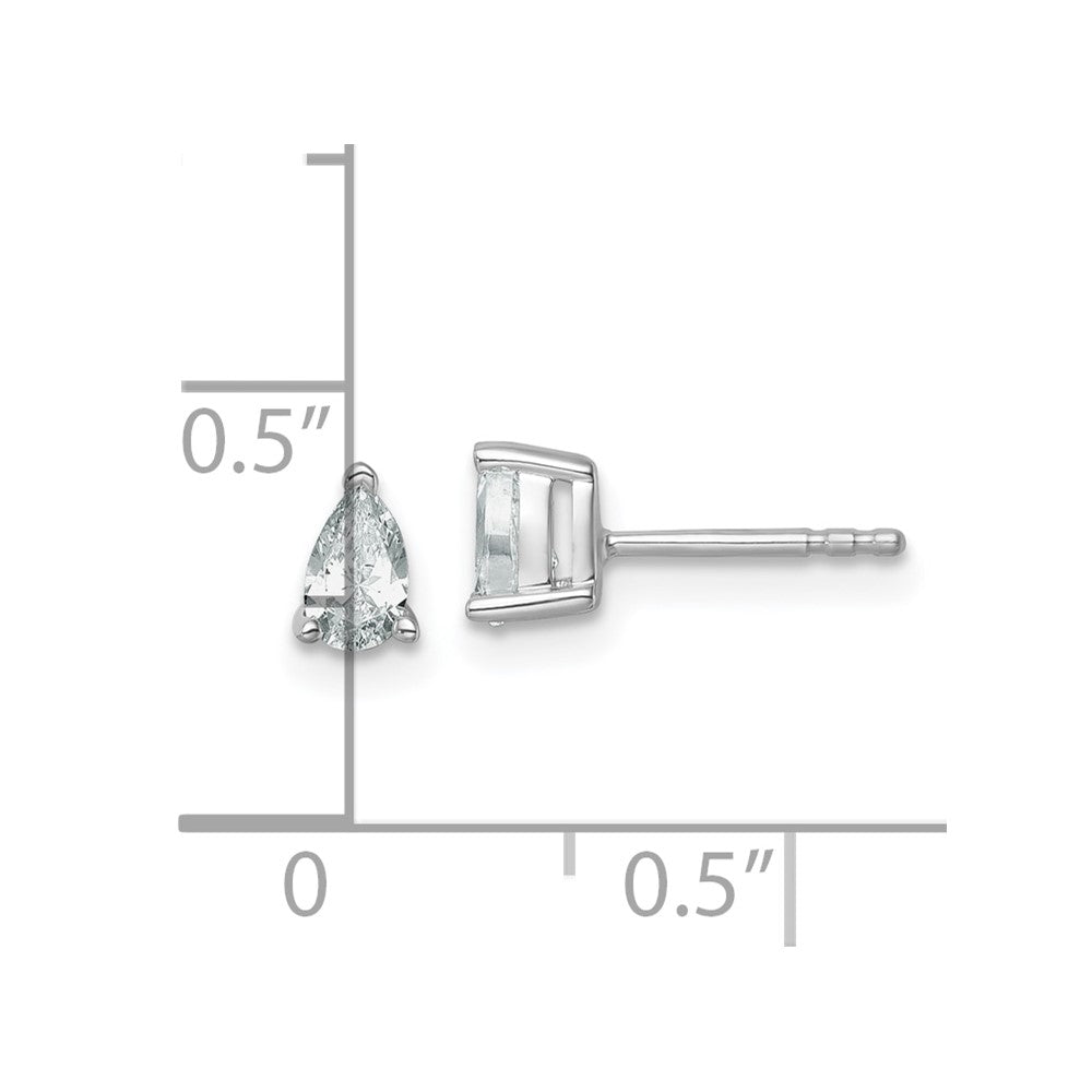 14K Weißgold 0,5 ct. Laborgezüchtete Diamanten VS/SI+ G+ Birnenform 4-Krappen-Fassung Ohrstecker mit hohem Gewicht