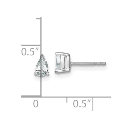 14K Weißgold 0,5 ct. Laborgezüchtete Diamanten VS/SI+ G+ Birnenform 4-Krappen-Fassung Ohrstecker mit hohem Gewicht