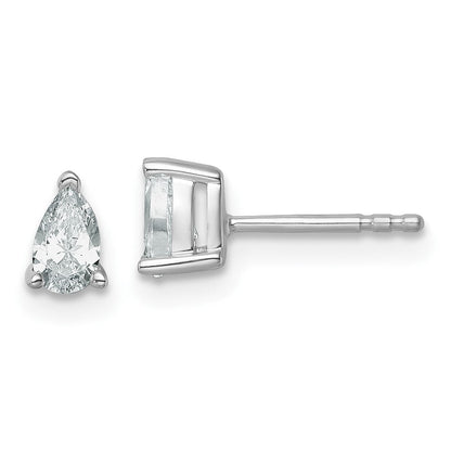 14K Weißgold 0,5 ct. Laborgezüchtete Diamanten VS/SI+ G+ Birnenform 4-Krappen-Fassung Ohrstecker mit hohem Gewicht