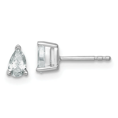 14K Weißgold 1/2 Karat Zertifiziert Im Labor Gezüchtet Diamant Vs+ F+ Komplett Tropfen Dreikrappen Ohrstecker
