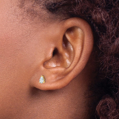 14K Gelbgold Ohrstecker mit 0,5 ct. Labordiamanten im Birnenschliff, VS/SI+ G+, komplett mit Verschluss
