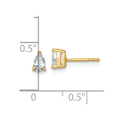 14K Gelbgold Ohrstecker mit 0,5 ct. Labordiamanten im Birnenschliff, VS/SI+ G+, komplett mit Verschluss