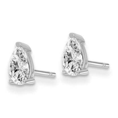 14K Weißgold Ohrstecker mit im Labor gezüchtetem Diamanten, birnenförmig, 5,85 x 3,0 mm, VS/SI FGH