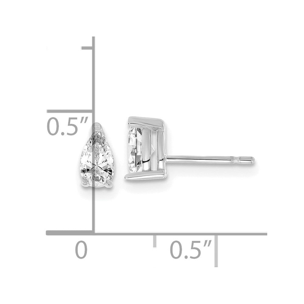 14K Weißgold Ohrstecker mit im Labor gezüchtetem Diamanten, birnenförmig, 5,85 x 3,0 mm, VS/SI FGH