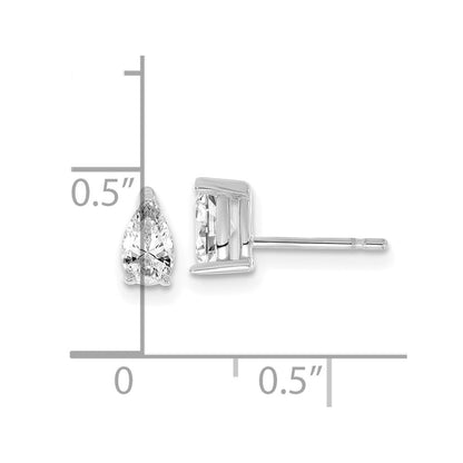 14K Weißgold Ohrstecker mit im Labor gezüchtetem Diamanten, birnenförmig, 5,85 x 3,0 mm, VS/SI FGH