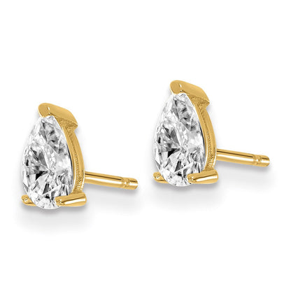 14K Gelbgold Ohrstecker mit 0,67 ct. Labor gezüchteten Diamanten, VS/SI+ G+, Birnenschliff, 4-Krappen-Fassung, hohes Gewicht