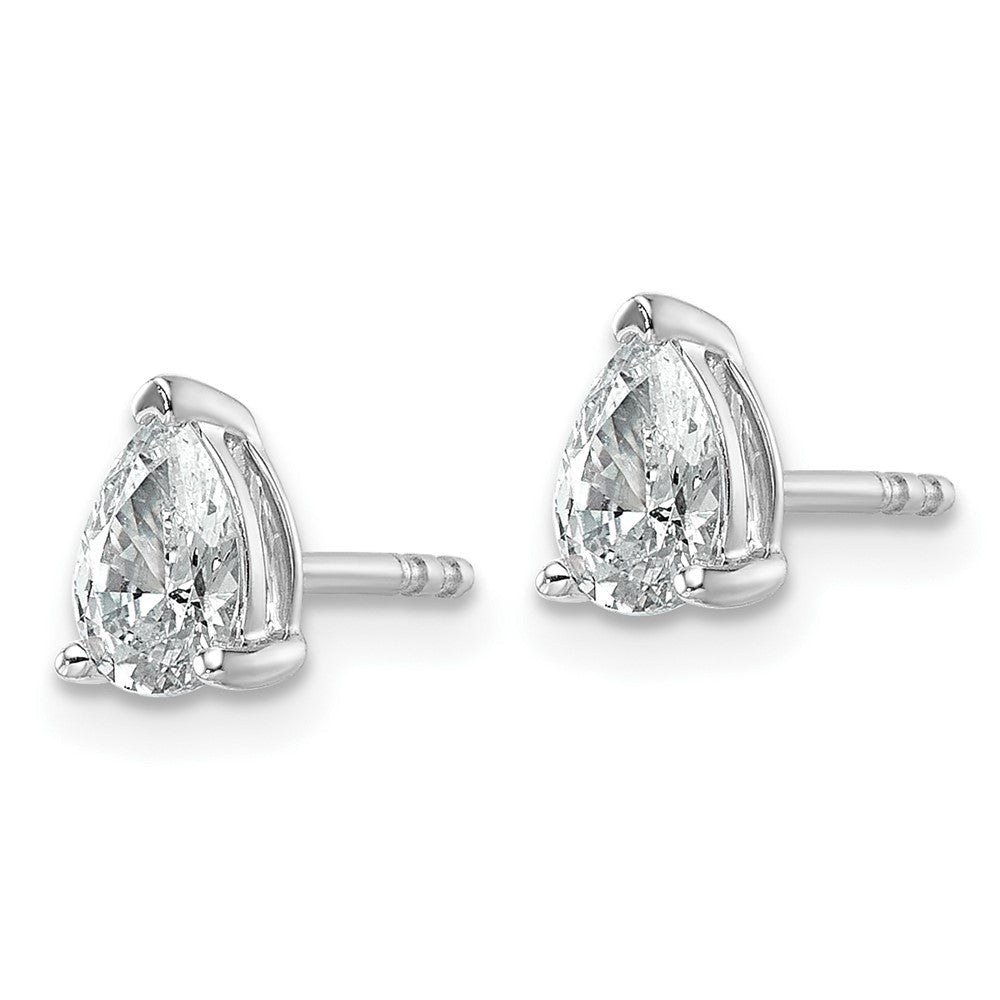 14K Weißgold Ohrstecker mit 0,75 ct. Laborgezüchteten Diamanten, Birnenschliff, 4-Krappen-Fassung, VS/SI+ G+, Schwergewicht