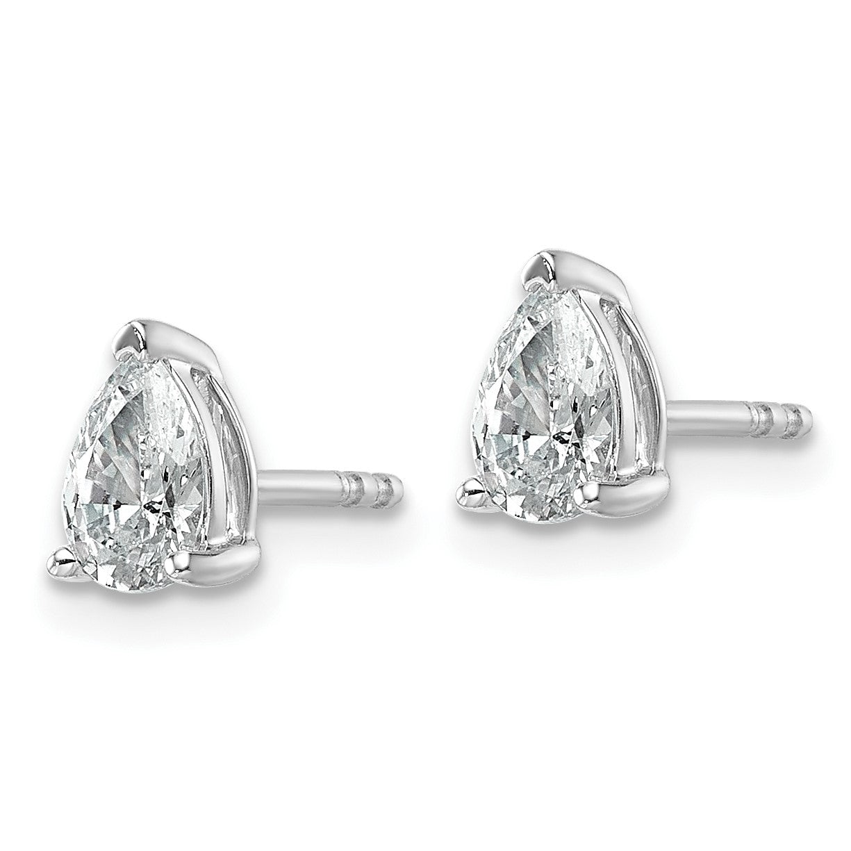 14K Weißgold Ohrstecker mit 0,75 ct. Laborgezüchteten Diamanten, Birnenschliff, 4-Krappen-Fassung, VS/SI+ G+, Schwergewicht