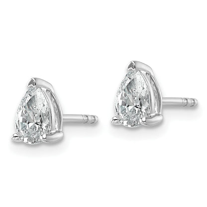 14K Weißgold 0,75 ct. zertifizierte Laborgezüchtete Diamant VS/SI+ G+ Birnenschliff 4-Krappen Heavy Wt. Ohrstecker