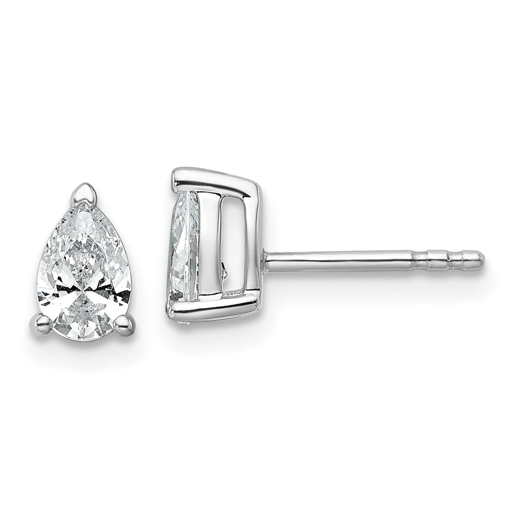 14K Weißgold 0,75 ct. zertifizierte Laborgezüchtete Diamant VS/SI+ G+ Birnenschliff 4-Krappen Heavy Wt. Ohrstecker