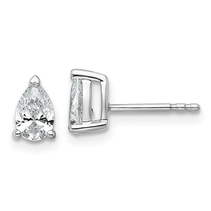 14K Weißgold 0,75 ct. zertifizierte Laborgezüchtete Diamant VS/SI+ G+ Birnenschliff 4-Krappen Heavy Wt. Ohrstecker