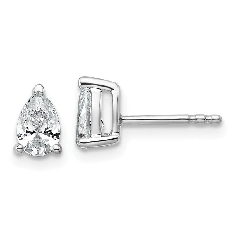14K Weißgold 0,75 ct. zertifizierte Laborgezüchtete Diamant VS/SI+ G+ Birnenschliff 4-Krappen Heavy Wt. Ohrstecker