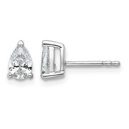 14K Weißgold Ohrstecker mit 0,75 ct. Laborgezüchteten Diamanten, Birnenschliff, 4-Krappen-Fassung, VS/SI+ G+, Schwergewicht