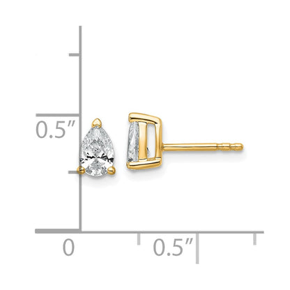 14K Gelbgold Ohrstecker mit 0,75 ct. laborgezüchteten Diamanten im Birnenschliff, VS/SI+ G+