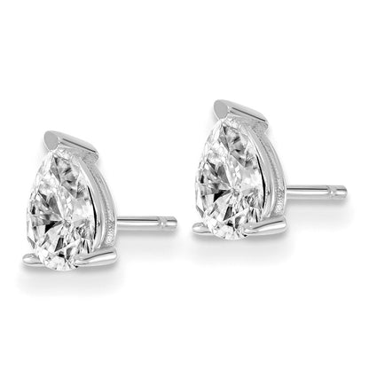 14K Weißgold Diamant (Labor gezüchtet) VS/SI+ G+ Birne Ohrstecker mit 4-Krappen-Fassung, Schwergewicht, 0,75 ct