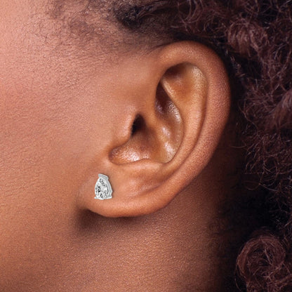 14K Weißgold Diamant (Labor gezüchtet) VS/SI+ G+ Birne Ohrstecker mit 4-Krappen-Fassung, Schwergewicht, 0,75 ct
