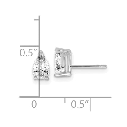 14K Weißgold Diamant (Labor gezüchtet) VS/SI+ G+ Birne Ohrstecker mit 4-Krappen-Fassung, Schwergewicht, 0,75 ct