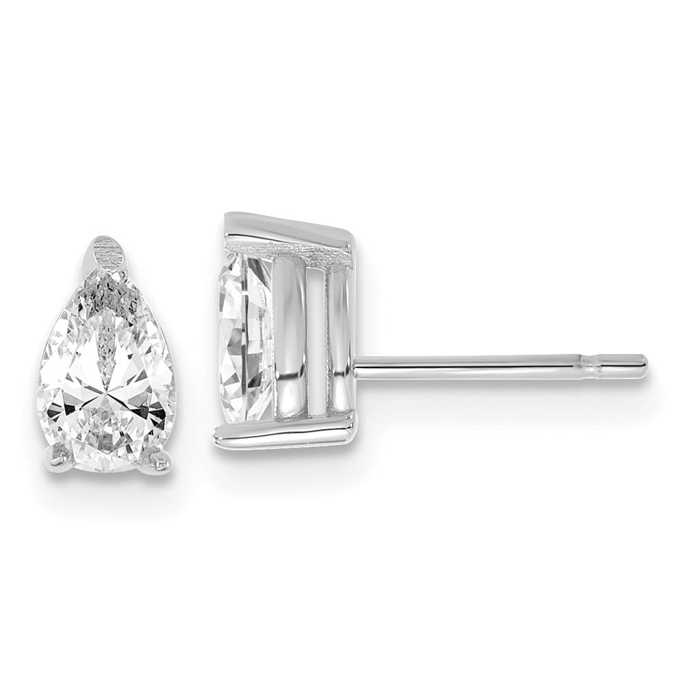 14K Weißgold Diamant (Labor gezüchtet) VS/SI+ G+ Birne Ohrstecker mit 4-Krappen-Fassung, Schwergewicht, 0,75 ct