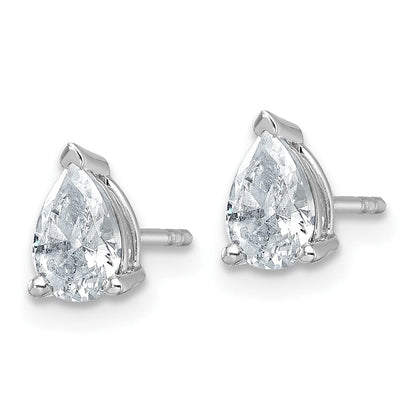 14K Weißgold Ohrstecker mit 1 ct. im Labor gezüchteten Diamanten VS/SI+ G+ Birne