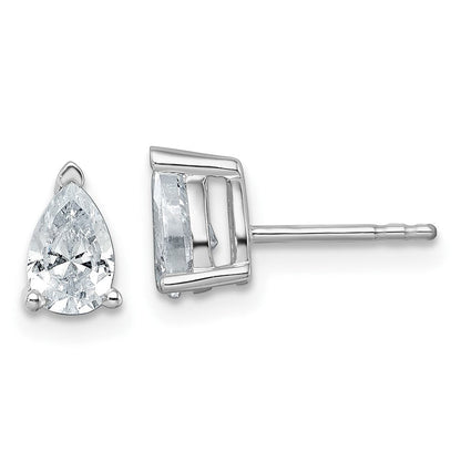 14K Weißgold Ohrstecker mit 1 ct. im Labor gezüchteten Diamanten VS/SI+ G+ Birne