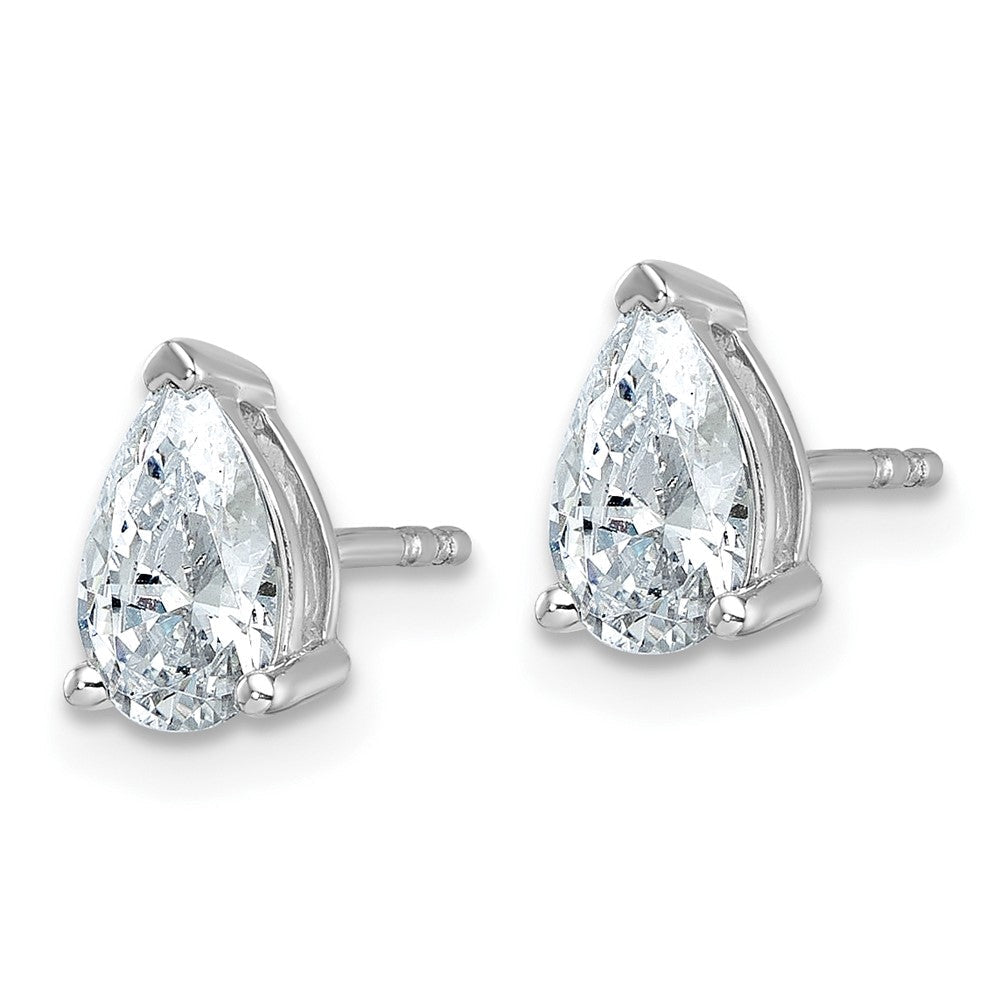 14K Weißgold Ohrstecker mit 1,5 ct. Laborgezüchteten Diamanten, VS/SI+ G+, Birnenschliff, 4-Krappen-Fassung, Schweres Gewicht