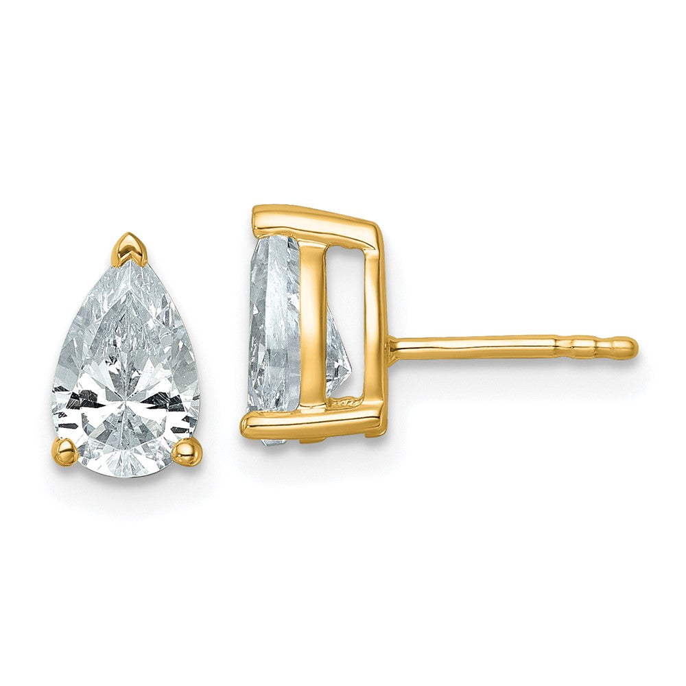 14K Gelbgold 2 ct. Laborgezüchtete Diamanten VS/SI+ G+ Birne 4-Krappen Hohes Gewicht Ohrstecker