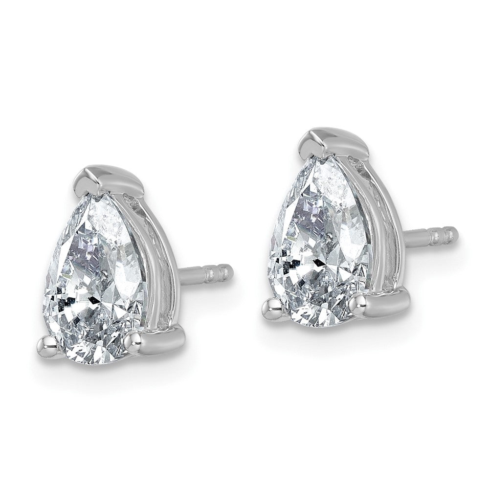 14K Weißgold 2 Karat Im Labor Gezüchtet Diamant Vs+ F+ Komplett Tropfen Dreikrappen Ohrstecker
