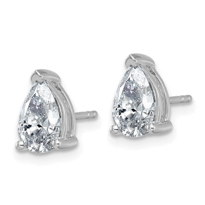 14K Weißgold 2 Karat Im Labor Gezüchtet Diamant Vs+ F+ Komplett Tropfen Dreikrappen Ohrstecker
