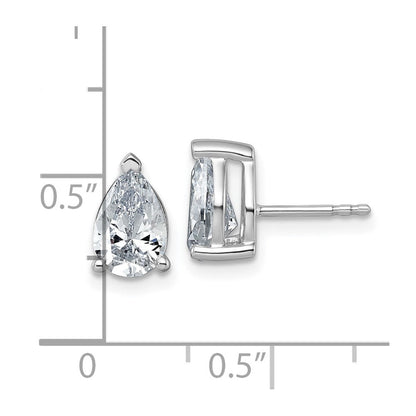 14K Weißgold 2 Karat Im Labor Gezüchtet Diamant Vs+ F+ Komplett Tropfen Dreikrappen Ohrstecker