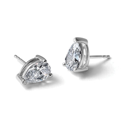 14K Weißgold 2 Karat Im Labor Gezüchtet Diamant Vs+ F+ Komplett Tropfen Dreikrappen Ohrstecker