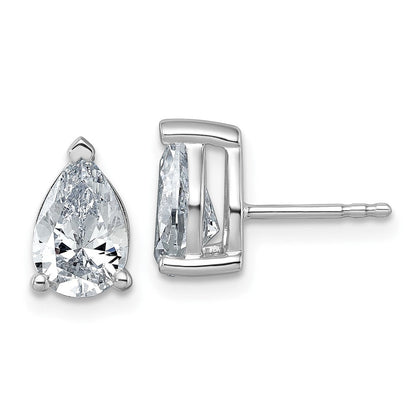 14K Weißgold 2 Karat Im Labor Gezüchtet Diamant Vs+ F+ Komplett Tropfen Dreikrappen Ohrstecker