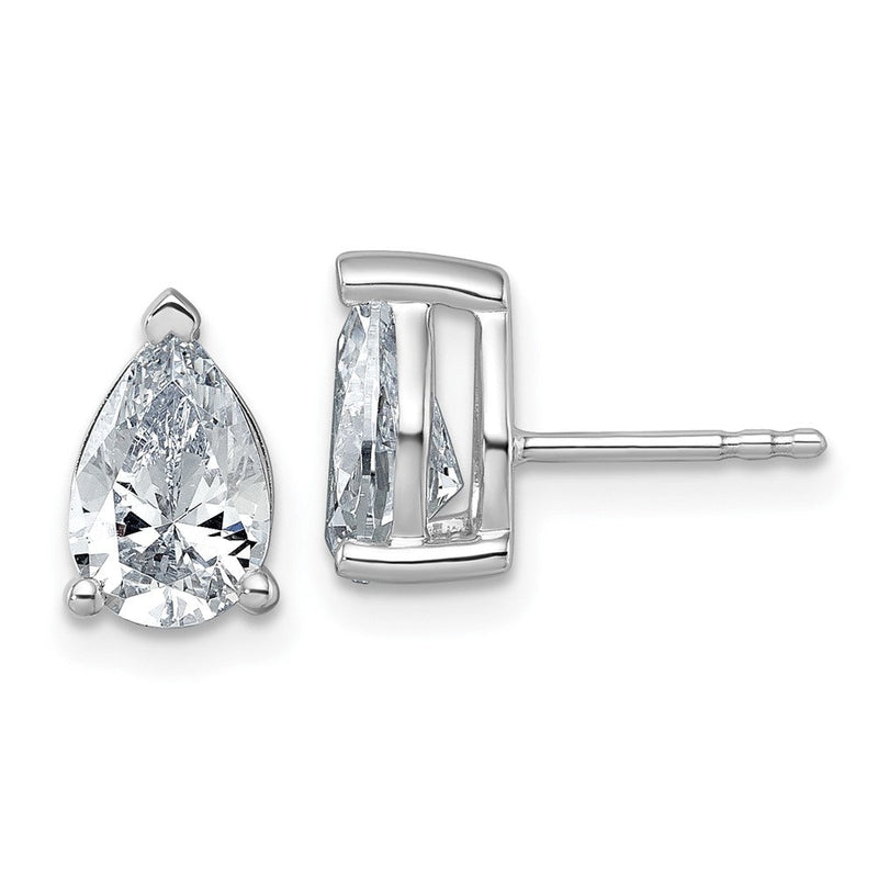 14K Weißgold 2 Karat Im Labor Gezüchtet Diamant Vs+ F+ Komplett Tropfen Dreikrappen Ohrstecker