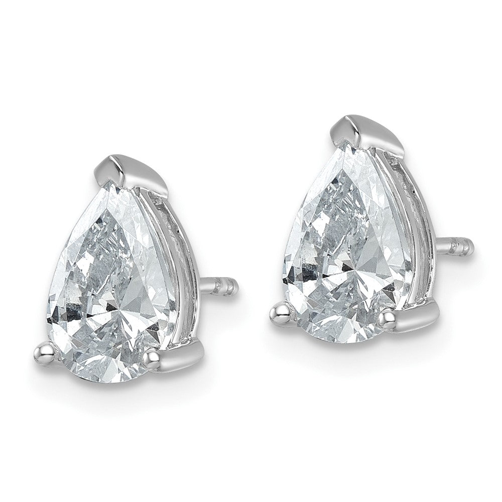 14K Weißgold Ohrstecker mit 3 ct. zertifizierten, im Labor gezüchteten Diamanten, VS/SI+ G+, Birnenschliff, 4-Krappen-Fassung, Schwergewicht