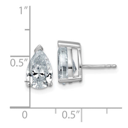 14K Weißgold Ohrstecker mit 4 ct. im Labor gezüchteten Diamanten VS/SI+ G+ im Birnenschliff