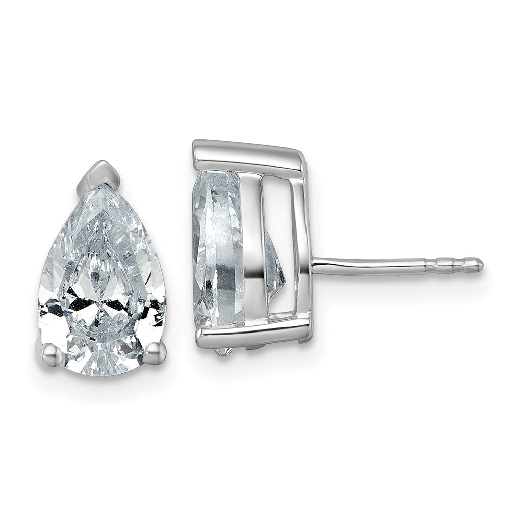 14K Weißgold Ohrstecker mit 4 ct. im Labor gezüchteten Diamanten VS/SI+ G+ im Birnenschliff