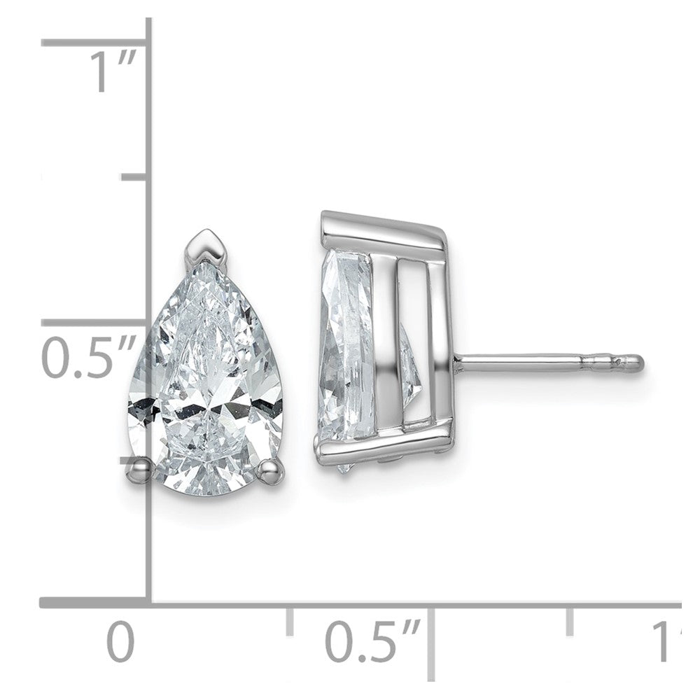 14K Weißgold Ohrstecker mit 5 ct. Labor-gezüchteten Diamanten im Birnenschliff, VS/SI+ G+, komplettes Steckersystem