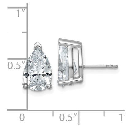 14K Weißgold Ohrstecker mit 5 ct. zertifizierten, im Labor gezüchteten Diamanten im Birnenschliff, VS/SI+ G+, komplett mit Stecker-Verschluss