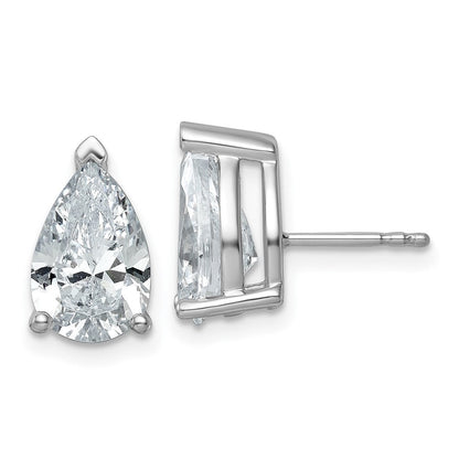 14K Weißgold Ohrstecker mit 5 ct. zertifizierten, im Labor gezüchteten Diamanten im Birnenschliff, VS/SI+ G+, komplett mit Stecker-Verschluss