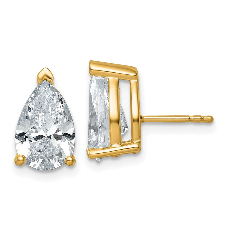 14K Gelbgold 5 ct. Laborgezüchtete Diamant VS/SI+ G+ Birne 4-Krappen Schwergewicht Ohrstecker